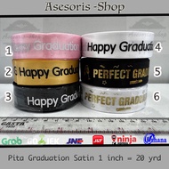 Satin Ribbon | Happy Graduation Ribbon | Graduation Satin Ribbon | Graduation Satin Ribbon 1 inch = 