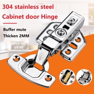 2 pcs Hydraulic Soft Close Hinge 304 Stainless Steel Kitchen Cabinet Hinge Concealed