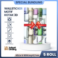 Adipati Wall - BUNDLE  PACKAGE OF 5 ROLLS OF 3D SQUARE WALLPAPER ROLLS ALL VARIANTS SIZE PER ROLL 45