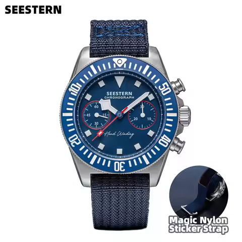 Sugess New Mens Watch Chronograph ST1901 Mechanical Movement Luminous Wristwatches Sapphire Magic Na