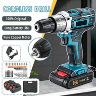 766VF Cordless Impact Drill Set Electric Drill Multifunction Hammer Drill Screwdriver Set Hand Drill