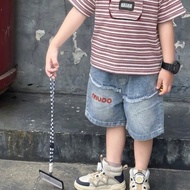 [Taichung Ready Stock] Orange Letters Fringe Denim Shorts D-S8069 Children's Shorts Boys Shorts Boys
