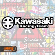 KAWASAKI Sticker Racing Teamkawasaki Size 9.5x2.3 Cm Motorcycle Sticker