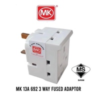 MK Brand 692 OPEX 13AMP 3 Pin 3 Way Adapter