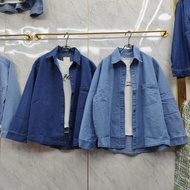 KEMEJA Thick Imported Soft Jeans Shirt Top Front PocketPOLOS 777