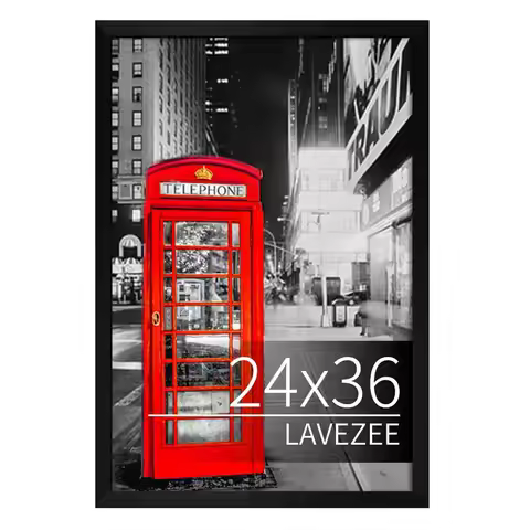 24x36 Poster Frame Black Display 24 x 36 Inch Photo Picture Frame for Wall, Metal 24 by 36 Frame for