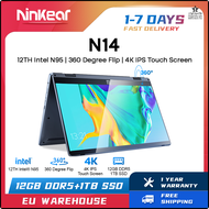 โน้ตบุ๊ค N14 Ninkearหน้าจอสัมผัสขนาด14นิ้ว4K 12e โน้ตบุ๊คหน่วยประมวลผล Intel N 95 Ddr5 12กิกะไบต์ + 