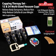 [SG Stock] Cupping Therapy Sets with Pump Vacuum, Muscle Joints Pain Relief, Cupping Therapy, 12 or 
