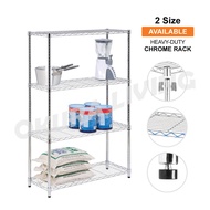 OKURA 4 Tier Multipurpose Chrome Rack Home Living Kitchen Rack Rak Serguna Rak Dapur Size Besar