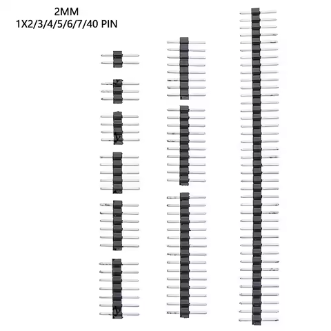 10PCS 2.0MM Strip Connector Socket 2MM 1X2/3/4/5/6/7/40 PIN 8p/10p/15p/40p Single Row Straight Male 