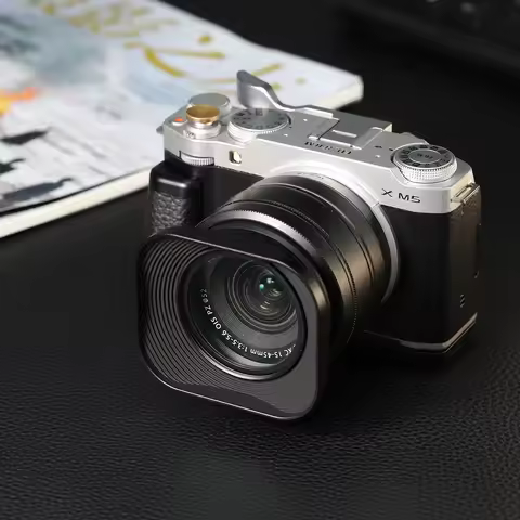 Haoge 52mm Square Metal Lens Hood Shade for Fujifilm XC15-45mm f/3.5-5.6 OIS PZ Lens on XM5 XT50 X-S