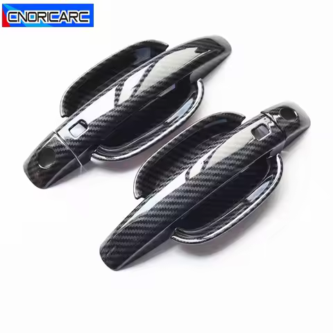 Car Door Handles Decoration Cover Trim For Audi A4 B8 Q3 Q5 Carbon Fiber Color Doorknob Door Bowl Co