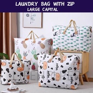 EXTRA LARGE LAUNDRY BAG WITH ZIP LAUNDRY BASKET BAG DOBI GUNI STORAGE BAG BAJU BAG SIMPANAN PAKAIAN 