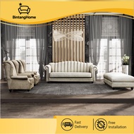 Chesterfield 1+3 Stool Sofa Set Wing Chairs  Bravo [Free Delivery & Installation]