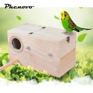 [Phenovo] Wooden Bird House Bird Feeding House Budgie Nest Box Outdoor Garden Tree Decor