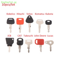 DAYDAYTO 10 key Machinery Master key Set For Kubota Komatsu Kobelco Machinery Digger SG