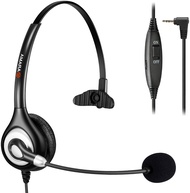Arama Phone Headset 2.5mm with Noise Canceling Mic & Mute Switch Comfort Fit Telephone Headset for P