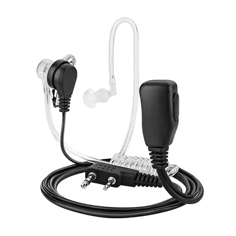 Tactical 2 Pin PTT MIC Headset Covert Acoustic Tube In-ear Earpiece For Kenwood TYT Baofeng UV-5R BF