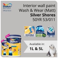Dulux Interior Wall Paint - Silver Shores (50YR 53/011) (Washable / KidProof / Anti-Viral) (Wash &amp; Wear Matt) - 1L / 5L
