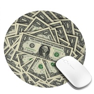 Dollars Money 2PCS Round Mouse Mat, Funny Small Mouse Pad with Non-Slip Rubber Base, Home Office Dec
