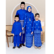 Baju Kurung Songket Tabur Dewasa Dan Budak Warna Royal Blue