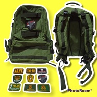 HIJAU Gultor 511 jumbo backpack, green army bag, large outdoor tactical bag, free velcro rubber patc