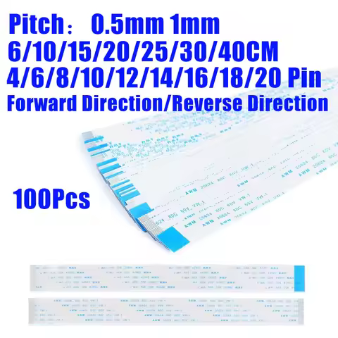 100PCS Flat Flexible Cable FFC FPC AWM 20624 80C 60V VW-1 4-20 Pin 0.5MM 1.0MM FPC FFC Ribbon Flexib