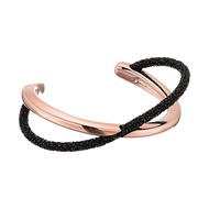 Swarovski Crystaldust Cross Cuff - Rose Gold and Black - Size (5.7/2.9 CM) - 5348043