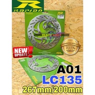 RAPIDO A01 Front Disc Plate Yamaha LC135 V1 - V8 200mm 267mm LC4S LC 135 Accessories Motor V2 V7 Fi 