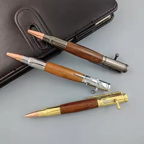 1PC Metal Press Type Ballpoint Pen Cute Students Gift 1.0mm Black Ink Gel Pen Light Luxury Signature