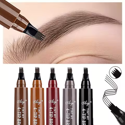 5-color waterproof eyebrow pencil 4-in-1 eyebrow pencil natural eyebrow makeup long-lasting non-fadi