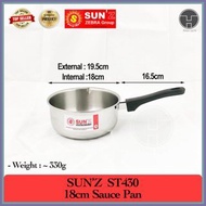 Sun'Z Brand 18cm ST430 Stainless Steel Sauce Pan, by Zebra Group, japanese pan, snow pan, pot