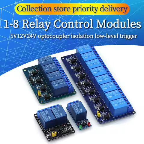 5/12/24V 1/2/4/6/8 Relay Module 8 channels,with optocoupler relay output 1 2 4 6 Relay Module 8 chan