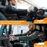 Aotto Portable Oven Electric Lunch Box Food Heater - 12V/24V 2-in-1 Car Food Warmer, Heated Lunch Bo