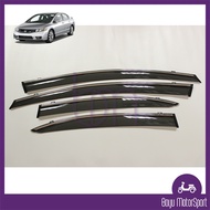 Honda Civic FD 8th Door Visor with Steel Lining Chrome 2005 - 2012 Civic 8th FD SNA SNB BAYU Motorsp