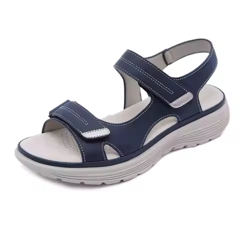 Summer 2024 Elegant Women Genuine Leather Sandals Women's Sport Style Lightweight Plus Size Slippers