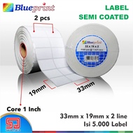 Blueprint Sticker Label 33 x 19 mm 2 Line Semi Coated Barcode Sticker Label 33x19
