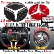 Emblem logo steering wheel mercedes benz a ces class class mb mercy carbon fiber 4.5 cm