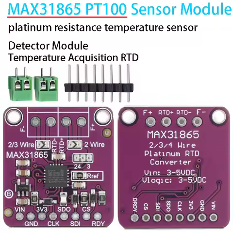 MAX31865 Platinum Resistance Temperature Sensor Detector Module Temperature Acquisition RTD/PT100-PT