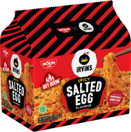 Nissin IRVINS SPICY Salted Egg Noodle นิชชิน บะหมี่กึ่งสำเร็จรูป รสไข่เค็ม เผ็ด 113g. x 5ซอง