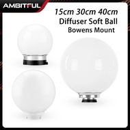 AMBITFUL 15cm 30cm 40cm Universal Photography Diffuser Soft Ball Bowens Mount Dome Softbox Studio Accessories for Studio Flash Light