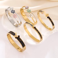Bracelet Three Flowers Titanium Steel Bracelet Small Fresh Design Stainless Steel Bracelet Niche All