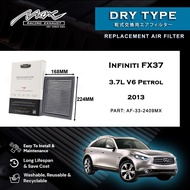Infiniti FX37 3.7L V6 Petrol 2013 33-2409MX Max Racing Exhaust Performance Drop-in Dry Type Air Filt