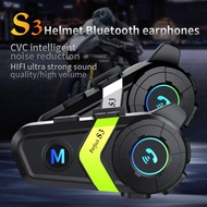Helmet Bluetooth Headset Waterproof Motorcycle Headphone 2 in 1 for Rider Moto Headset S3 Double Mic