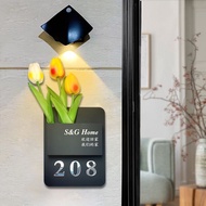 门牌创意门牌号码牌家用 情侣办公室插花入户亚克力门牌订制House Number Creative House Number Plate Home Couple Office3e5x9st7j22my