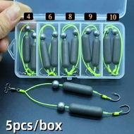 5pcs/box New Black Mud Anti-Slip Double Hook Set 3x Buoyancy Upgraded Anti-Hook Fishing Line Combo S