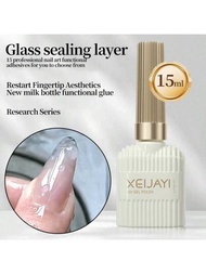 Xeijayi 1入組15ml長效凝膠玻璃頂層塗層光澤完成和浸泡式led美甲燈,非常適合情人節美甲設計