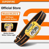 SUPERFIRE HL05-S 5W Rechargeable Headlight Super Bright 350 Lumens LED Rechargeable Light Headlights