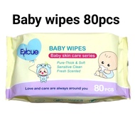 Excue Baby Wipes (80pcs /pack) wet tissue wet wipes baby skincare series tisu basah thick soft sensi