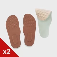 糊塗鞋匠 優質鞋材 C52 10mm按摩豚皮乳膠鞋墊 2雙 XS/米色